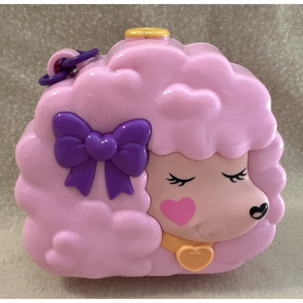 Polly Pocket Pink Poodle Groom & Glam Compact Doll Playset 2 Dolls & Scooter